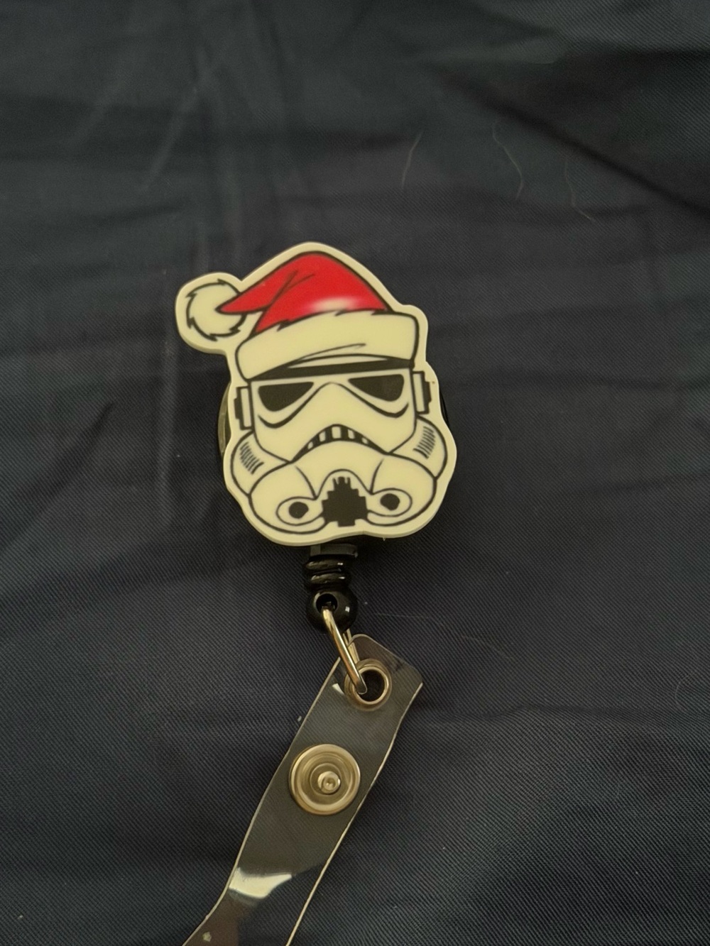 Stormtrooper Santa Badge Reel Key & Card Holder - White/Red